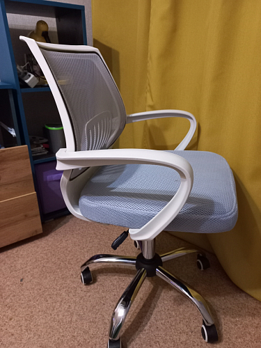 Компьютерное кресло Ergoplus белое / голубое фото покупателя 4