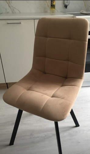 Стул на металлокаркасе Чилли К светло-серый велюр / черный каркас фото покупателя 298