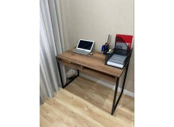 Письменный стол Леон Лофт бетон / черный матовый фото покупателя 124