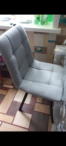 Стул на металлокаркасе Чилли К светло-серый велюр / черный каркас фото покупателя 244