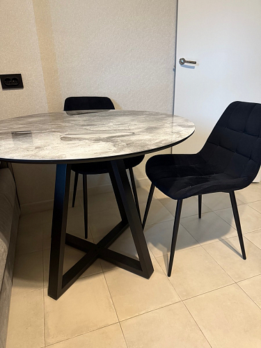 Стеклянный стол Норфолк 100 золото фото покупателя 47