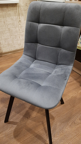 Стул на металлокаркасе Чилли К светло-серый велюр / черный каркас фото покупателя 830