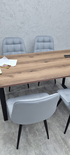 Стол Лота Лофт 140 25 мм черный матовый / бетон фото покупателя 72