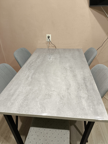 Деревянный стол Лота Лофт 140х80 черный матовый / бетон светлый фото покупателя 512