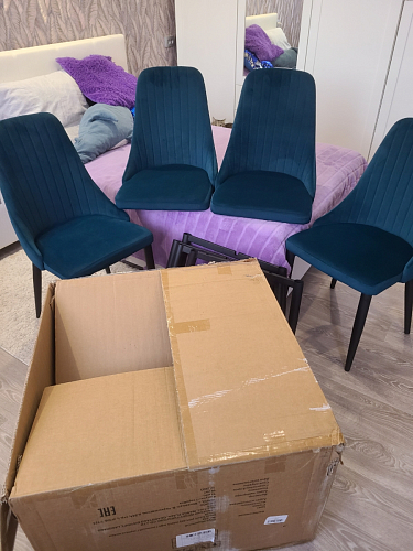 Стул на металлокаркасе Kora light blue / white фото покупателя 354