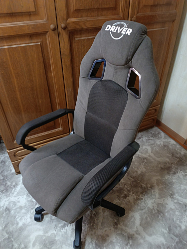 Компьютерное кресло Driver/Драйвер кожзам черный / ткань черный фото покупателя 34