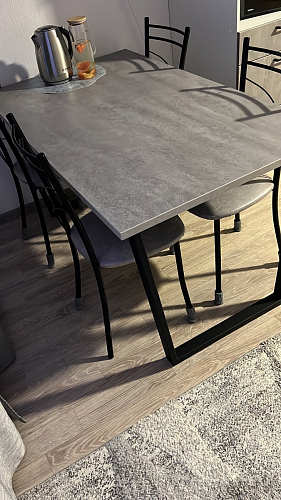 Стол Лота Лофт 140 25 мм черный матовый / бетон фото покупателя 513