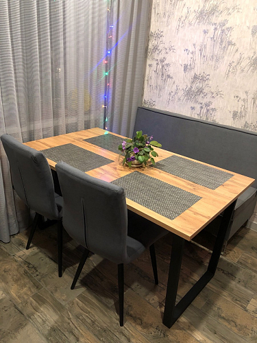 Деревянный стол Лота Лофт 140х80 черный матовый / бетон светлый фото покупателя 494