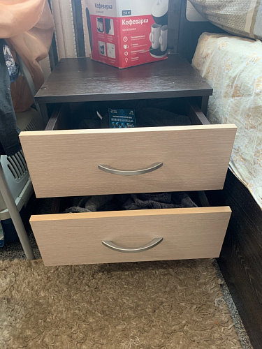 Тумба прикроватная Кэт — 7 венге / дуб белфорд фото покупателя 6