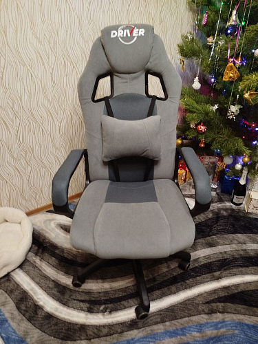 Компьютерное кресло Driver/Драйвер кожзам черный / серый фото покупателя 19