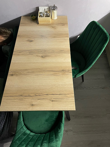 Стол Тринити Лофт 120 32 мм дуб галифакс табако / черный матовый фото покупателя 725