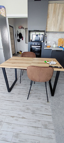 Деревянный стол Лота Лофт 120х75 белый матовый / дуб крафт золотой фото покупателя 456