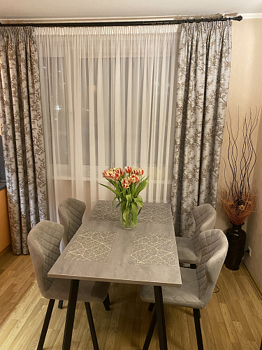 Деревянный стол Тринити Лофт 120х60 белый матовый / бетон фото покупателя 5