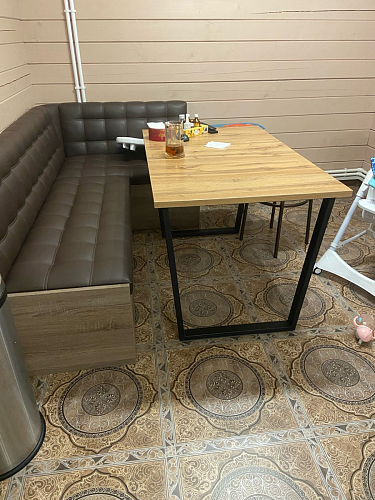 Стол Лота Лофт 140 25 мм черный матовый / бетон фото покупателя 90