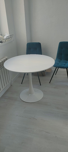 Стеклянный стол Tulip 90 black glass фото покупателя 26