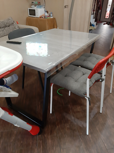 Деревянный стол Лота Лофт 140х80 черный матовый / бетон светлый фото покупателя 557