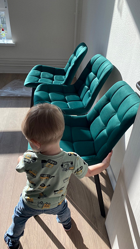 Стул на металлокаркасе Челси бирюзовый / черный фото покупателя 42