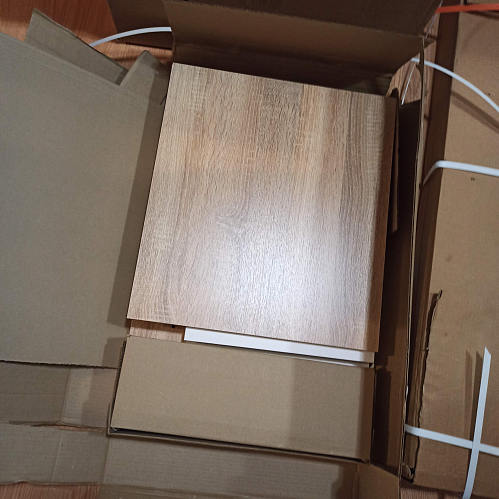 Компьютерный стол КСТ-16 левый дуб сонома / белый фото покупателя 143