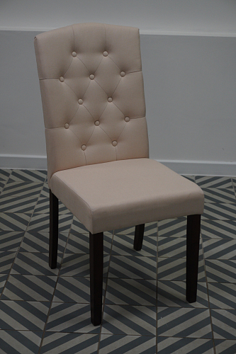 Стул деревянный Menson dark walnut / fabric cream line из шоурума 4