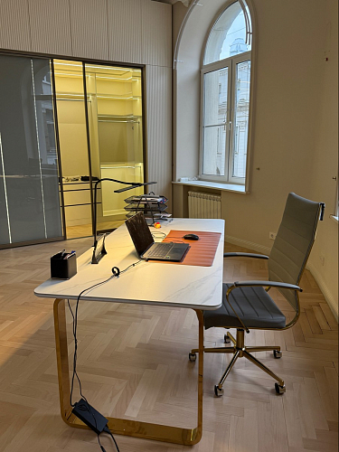 Керамический стол Селена 1 140х80 черный мрамор / золото фото покупателя 23