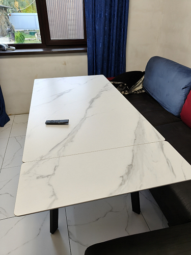 Керамический стол Норман 140 (200) х 80 белый мрамор alpin white / snow white / белый фото покупателя 37