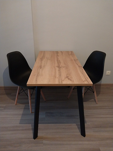 Стол Тринити Лофт 120 32 мм дуб галифакс табако / черный матовый фото покупателя 464