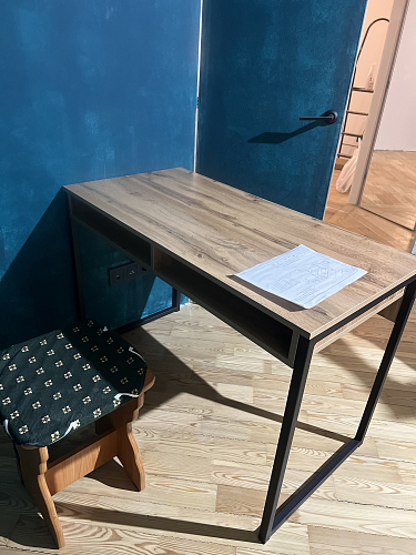 Письменный стол Леон Лофт черный матовый / дуб вотан фото покупателя 207