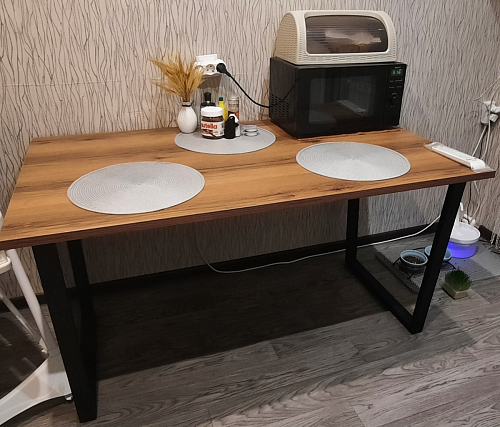 Деревянный стол Лота Лофт 120x75 дуб крафт табачный / черный матовый фото покупателя 2