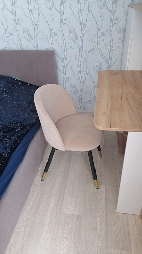 Стул на металлокаркасе Gabi 1 light blue / black / gold фото покупателя 57