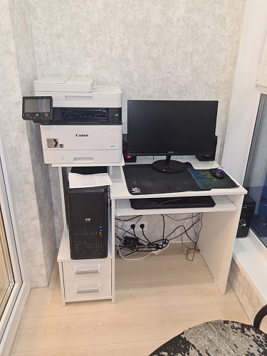 Компьютерный стол Джаз-24 левый дуб молочный фото покупателя 66