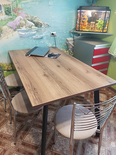 Стол Тринити Лофт 120 32 мм дуб галифакс табако / черный матовый фото покупателя 149