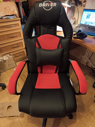 Компьютерное кресло Driver/Драйвер кожзам черный / ткань черный фото покупателя 124