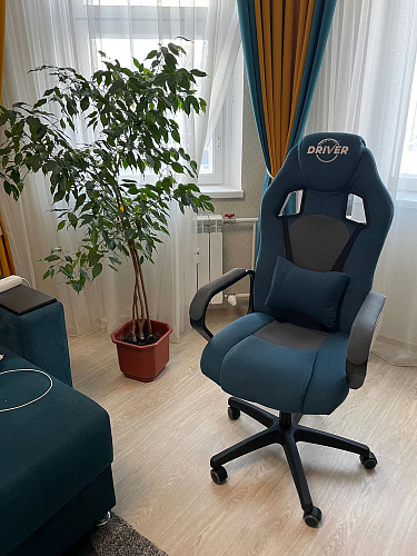 Компьютерное кресло Driver/Драйвер кожзам черный / ткань черный фото покупателя 115