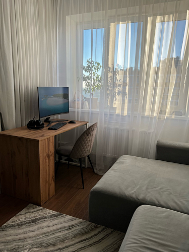 Письменный стол Битти Лофт 116х60х75 дуб вотан / белый матовый фото покупателя 6