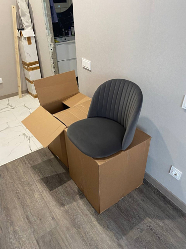 Стул на металлокаркасе Gabi dark beige / black / silver фото покупателя 963