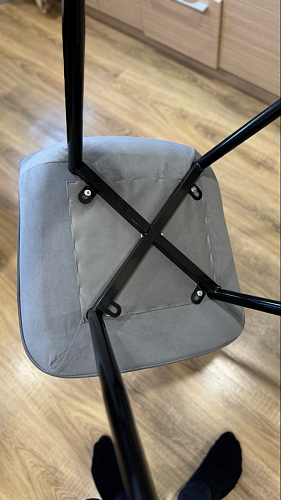 Стул на металлокаркасе Седа 360 К латте (velutto 08) / белый фото покупателя 48