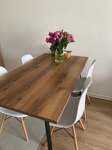 Стол Тринити Лофт 120 32 мм дуб галифакс табако / черный матовый фото покупателя 185