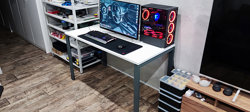 Компьютерный стол SG.209 дуб светлый / белый фото покупателя 5