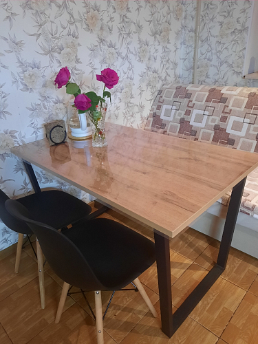 Деревянный стол Лота Лофт 140х80 черный матовый / бетон светлый фото покупателя 98