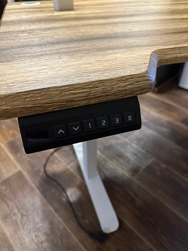 Компьютерный стол Маркос с механизмом подъема 120х75х75 орех кантри / белый фото покупателя 32