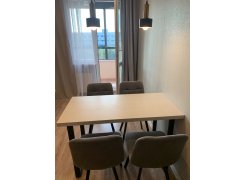 Стул на металлокаркасе Чилли синяя ткань / белый фото покупателя 357