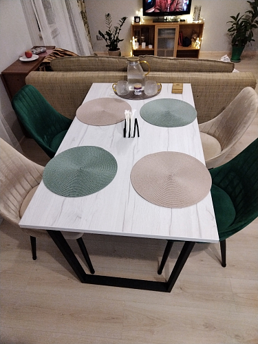 Стол Лота Лофт 140 25 мм черный матовый / бетон фото покупателя 522