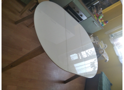 Стеклянный стол Семвэлл белый / дуб монтана фото покупателя 4