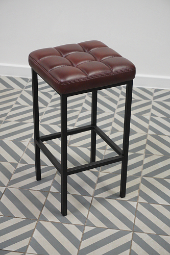 Барный стул Лофт микровелюр катания блэк / черный матовый из шоурума 4