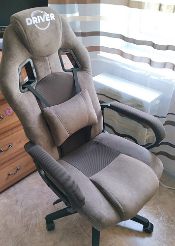 Компьютерное кресло Driver/Драйвер кожзам черный / ткань черный фото покупателя 43