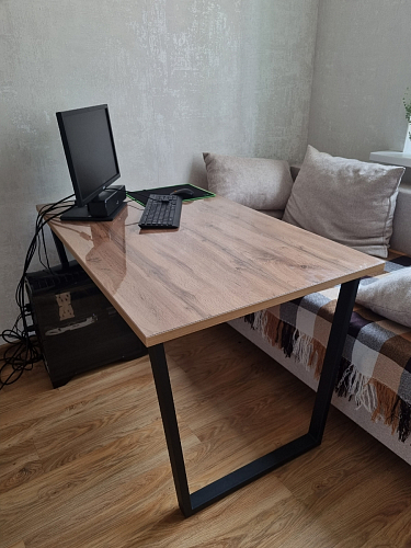 Стол Лота Лофт 140 25 мм черный матовый / бетон фото покупателя 693