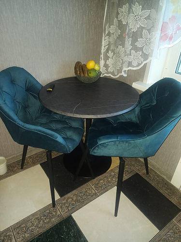 Стол Тулип 90х73 белый мрамор / золото фото покупателя 10