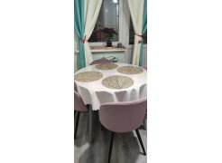 Стул на металлокаркасе Gabi 1 бежевый / черный с серебряными наконечниками фото покупателя 50