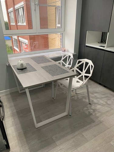 Деревянный стол Лота Лофт 120х75 белый матовый / дуб крафт золотой фото покупателя 303