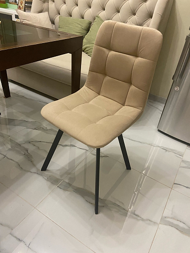 Стул на металлокаркасе Чилли синяя ткань / белый фото покупателя 297